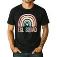 ESL Squad Teacher Crew Team Back To School English Rainbow Men's Casual T-Shirt Black ESL Squad Teacher Crew Team Back To School English Rainbow Men's Casual T-Shirt Black