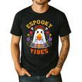 Espooky Vibes Spanish Mexican Halloween Ghost Teachers Men's Casual T-Shirt Black
