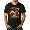 Fall In Love With Learning Shirt Autumn Thanksgiving Teacher Men's Casual T-Shirt Black