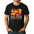 Fall Vibes Costume Teacher Thanksgiving Leopard Gnome Men's Casual T-Shirt Black