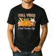 Fall Vibes And That Teacher Life Autumn Thanksgiving Men's Casual T-Shirt Black Fall Vibes And That Teacher Life Autumn Thanksgiving Men's Casual T-Shirt Black