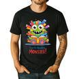 Feed The Reading Monster Halloween Teacher Men's Casual T-Shirt Black Feed The Reading Monster Halloween Teacher Men's Casual T-Shirt Black