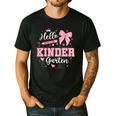 First Day Of School Teacher Girl Coquette Hello Kindergarten Men's Casual T-Shirt Black First Day Of School Teacher Girl Coquette Hello Kindergarten Men's Casual T-Shirt Black