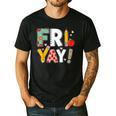 Fri Yay Teacher Happy Friday Friyay Weekend Back To School Men's Casual T-Shirt Black