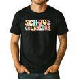 Groovy School Counselor Back To School Teacher Counseling Men's Casual T-Shirt Black Groovy School Counselor Back To School Teacher Counseling Men's Casual T-Shirt Black