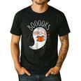 Halloween Cute Ghost Book Reading Teacher Men's Casual T-Shirt Black Halloween Cute Ghost Book Reading Teacher Men's Casual T-Shirt Black