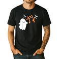 Halloween Music Note Ghost Teacher Fall Musical Instrument Men's Casual T-Shirt Black