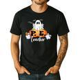 Halloween PE Teacher Ghosts Pumpkins Sports Lover Men's Casual T-Shirt Black Halloween PE Teacher Ghosts Pumpkins Sports Lover Men's Casual T-Shirt Black