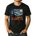 Halloween Pumpkin Starry Night Van Gogh Art Teacher Men's Casual T-Shirt Black Halloween Pumpkin Starry Night Van Gogh Art Teacher Men's Casual T-Shirt Black
