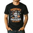 Halloween Skeleton Teacher Phonemes Graphemes Caffeine Lover Men's Casual T-Shirt Black Halloween Skeleton Teacher Phonemes Graphemes Caffeine Lover Men's Casual T-Shirt Black
