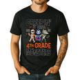 Halloween Teacher Creepin It Real With My 4th Grade Monsters Men's Casual T-Shirt Black