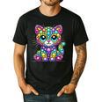 Happy Dot Day Colorful Polka Dot Cat Kitten Teachers Kids Men's Casual T-Shirt Black Happy Dot Day Colorful Polka Dot Cat Kitten Teachers Kids Men's Casual T-Shirt Black