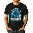 Happy Teacher I Wear Blue For My Students Autism Awareness Men's Casual T-Shirt Black