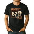 Haunted By 67 Halloween 67 Meme Six Seven Teacher Men's Casual T-Shirt Black Haunted By 67 Halloween 67 Meme Six Seven Teacher Men's Casual T-Shirt Black