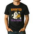 Haunted By Fractions Math Halloween Teacher Men's Casual T-Shirt Black