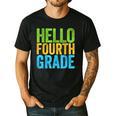 Hello Fourth Grade Shirt 4th Grade Boy Girl Student Teacher Men's Casual T-Shirt Black