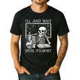 I'Ll Just Wait Until It's Quiet Skeleton Halloween Teacher Men's Casual T-Shirt Black