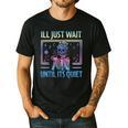 I'Ll Just Wait Until It's Quiet Skeleton Messy Bun Teacher Men's Casual T-Shirt Black I'Ll Just Wait Until It's Quiet Skeleton Messy Bun Teacher Men's Casual T-Shirt Black