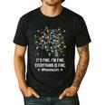 It's Fine I'm Fine Christmas Light Principal Teacher Xmas Men Women Men's Casual T-Shirt Black