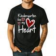 Kindergarten Has My Heart Buffalo Print Teacher Valentine Men's Casual T-Shirt Black Kindergarten Has My Heart Buffalo Print Teacher Valentine Men's Casual T-Shirt Black