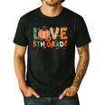 Love 5th Grade Thanksgiving Colorful Fall Leaves Teacher Men's Casual T-Shirt Black