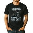 I Love Math And Cats Cat Lover Science Teacher Student Men's Casual T-Shirt Black