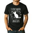 Math Nerd Math Teacher Cat Lover I Love Math And Cats Men's Casual T-Shirt Black