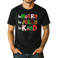 Be Merry Be Jolly Be Kind Merry Christmas Teacher Xmas Pjs Men's Casual T-Shirt Black Be Merry Be Jolly Be Kind Merry Christmas Teacher Xmas Pjs Men's Casual T-Shirt Black