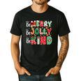 Be Merry Be Jolly Be Kind Merry Christmas Teacher Xmas PJs Men's Casual T-Shirt Black