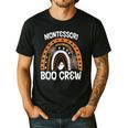 Montessori Teacher Halloween Boo Rainbow Leopard Halloween Men's Casual T-Shirt Black Montessori Teacher Halloween Boo Rainbow Leopard Halloween Men's Casual T-Shirt Black