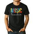 Music Teacher Tie Dye Appreciation Day Hello Back To School Men Women Men's Casual T-Shirt Black Music Teacher Tie Dye Appreciation Day Hello Back To School Men Women Men's Casual T-Shirt Black