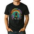 Musical Teacher Teaching Music Is My Jam Rainbow Tie Dye Men's Casual T-Shirt Black