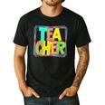 Neon Retro Teacher Cute Teacher Team New Teacher Back To Sch Men's Casual T-Shirt Black Neon Retro Teacher Cute Teacher Team New Teacher Back To Sch Men's Casual T-Shirt Black