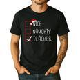 Nice Naughty Teacher Christmas List Instructor Santa Claus Men Women Men's Casual T-Shirt Black