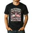 In October 2nd Grade Teachers Wear Pink Ribbon Breast Cancer Men's Casual T-Shirt Black