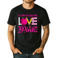In October We Wear Pink Love Teacher Breast Cancer Awareness Men's Casual T-Shirt Black