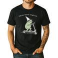 Off To Teach English Scooter Frog ESL Teacher Literature Men's Casual T-Shirt Black