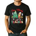 One Merry Teacher Groovy Christmas Tree Pjs Xmas Teacher Men's Casual T-Shirt Black One Merry Teacher Groovy Christmas Tree Pjs Xmas Teacher Men's Casual T-Shirt Black