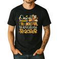 One Thankful Substitute Teacher Turkey Leopard Thanksgiving For Men Women Men's Casual T-Shirt Black