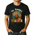 One Thankful Teacher Thanksgiving Turkey Cute Crayon Pencil Men's Casual T-Shirt Black One Thankful Teacher Thanksgiving Turkey Cute Crayon Pencil Men's Casual T-Shirt Black