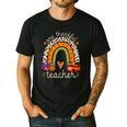 One Thankful Teacher Thanksgiving Turkey Rainbow Fall Men's Casual T-Shirt Black One Thankful Teacher Thanksgiving Turkey Rainbow Fall Men's Casual T-Shirt Black