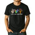 Peace Love Montessori Daycare Teacher Appreciation Men's Casual T-Shirt Black