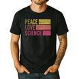 Peace Love Science Lovers Math Chemistry Teacher Men's Casual T-Shirt Black