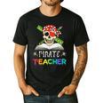 Pirate Teacher Halloween Skull Adult Men's Casual T-Shirt Black Pirate Teacher Halloween Skull Adult Men's Casual T-Shirt Black