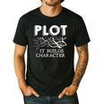 Plot It Builds Character Book Reading Teacher Men's Casual T-Shirt Black Plot It Builds Character Book Reading Teacher Men's Casual T-Shirt Black