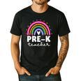 Pre-K Teacher Cute Pre Kindergarten For Teachers Rainbow For Men Women Kids Men's Casual T-Shirt Black