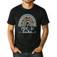 Pre-K Teacher Leopard Boho Rainbow Back To School Men's Casual T-Shirt Black