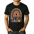 Preschool Crew Cute Leopard Rainbow Back To School Teachers Men's Casual T-Shirt Black Preschool Crew Cute Leopard Rainbow Back To School Teachers Men's Casual T-Shirt Black