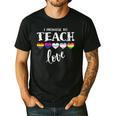 I Promise To Teach Love LGBT-Q Pride Proud Ally Teacher Men's Casual T-Shirt Black I Promise To Teach Love LGBT-Q Pride Proud Ally Teacher Men's Casual T-Shirt Black