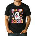 Read More Books Groovy Halloween Teacher Women Men's Casual T-Shirt Black